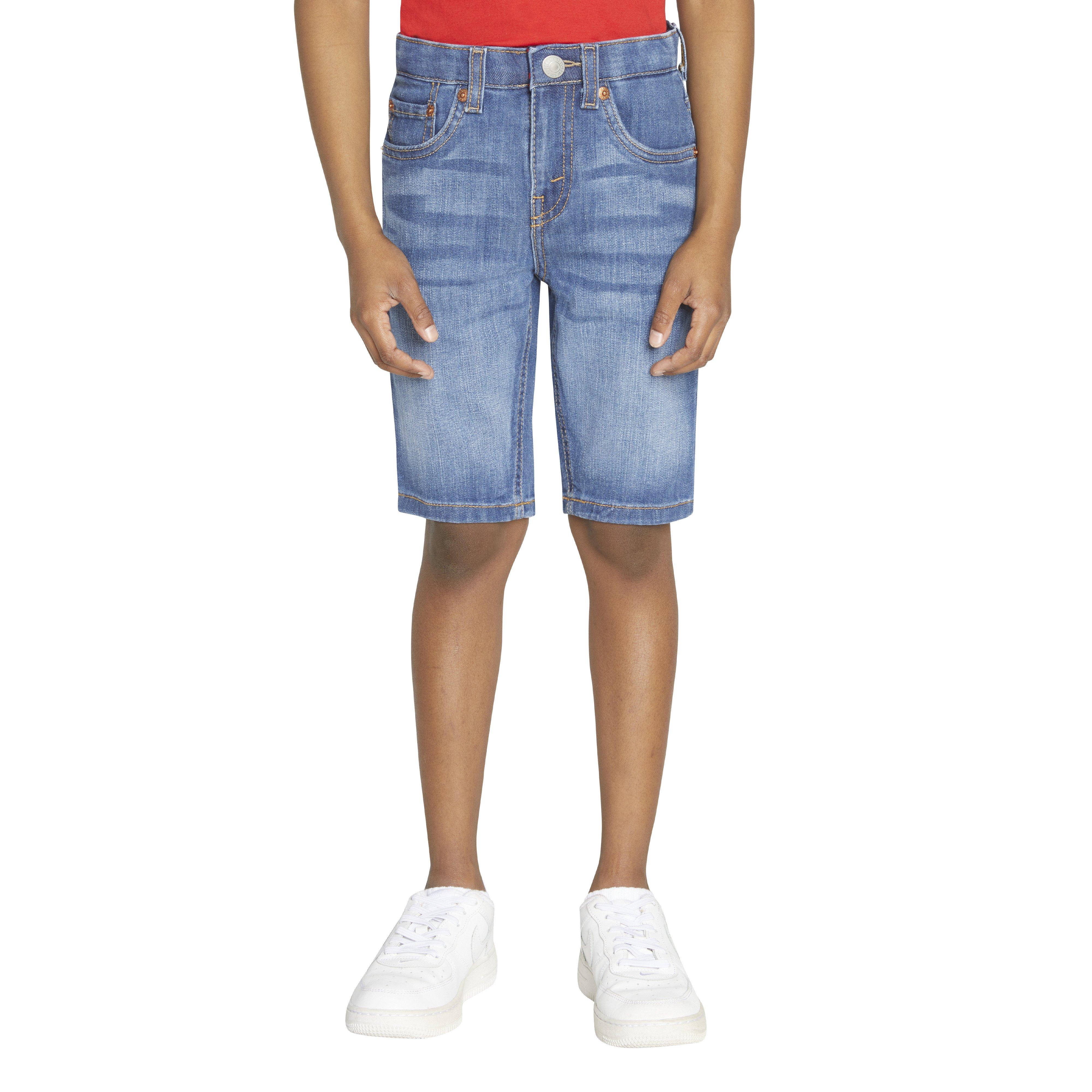 Levi's Little Boys' Performance 511 Slim Fit Medium Wash Blown Away Denim Shorts - BLUE